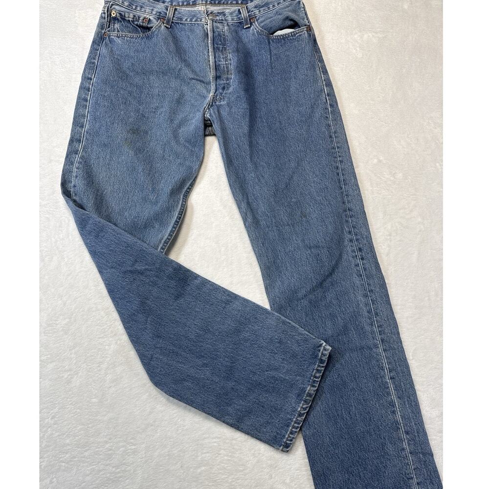 Levis 501 Vtg Jeans Denim Straight Leg Button Fly Made In USA Mens Sz 36x34